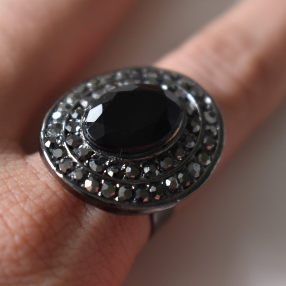 Shiny Black and Graphite Ring - Picture 1 of 5